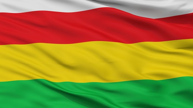 Aracataca City Flag, Country Colombia, Magdalena Department, Closeup View