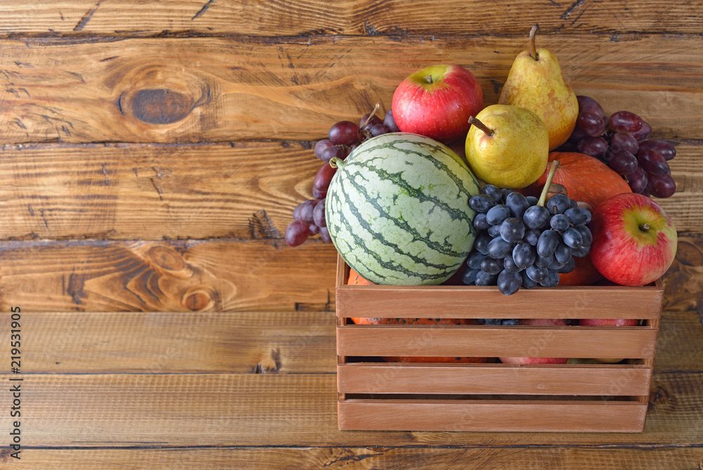 Wall mural autumn vegetables and fruits