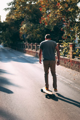 Man skating on skateboard in the city