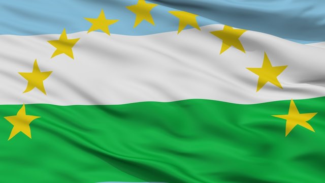 Tabio City Flag, Country Colombia, Cundinamarca Department, Closeup View