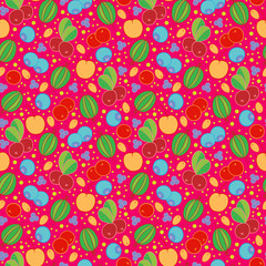 Scandinavian pattern fall colorful childish cute berries, autumn theme for web,templates,background,textile,surface 