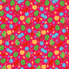 Scandinavian pattern fall colorful childish cute berries, autumn theme for web,templates,background,textile,surface 