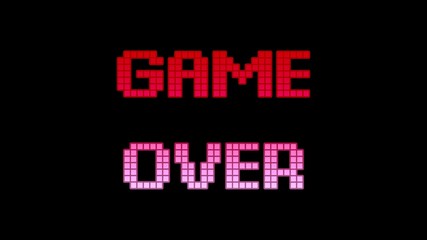 A game over screen. Blocks-cubes retro style.
