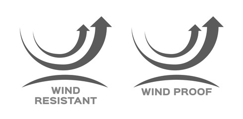 wind proof and resistant icon vector