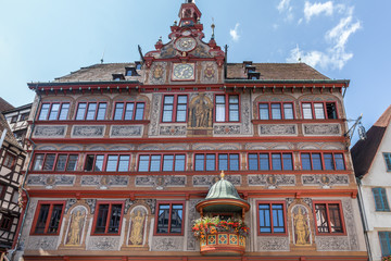 historic town hall tuebingen germany - obrazy, fototapety, plakaty