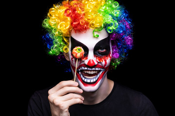 Scary clown make-up for Halloween