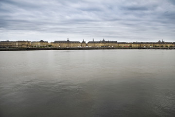 Fototapeta na wymiar Facades of Bordeaux city in France