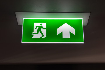 Fire exit ,green emergency exit sign
