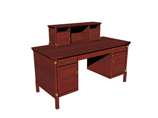 Brauner antiker Schreibtisch