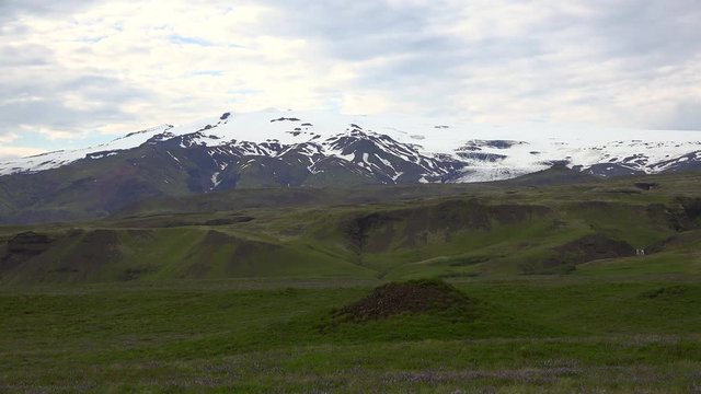 Eyjafjallajokull volcano (southern Iceland) during summer season