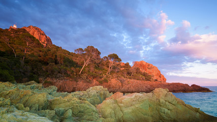 Sunset to the coast of cap dramont