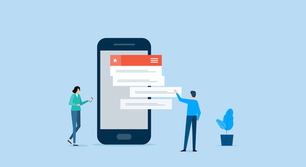 business team working  for mobile application development and design process concept 