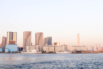 See View of sumida river viewpoint to see boat in tokyo