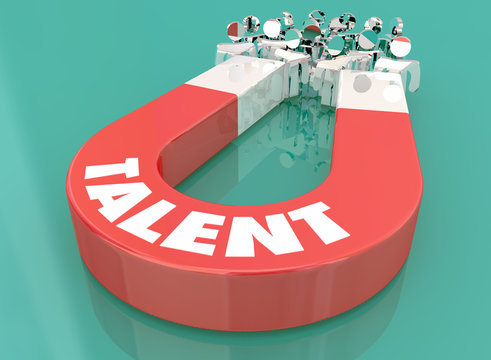 Talent Skill Experience Magnet Pulling People 3d Illustration