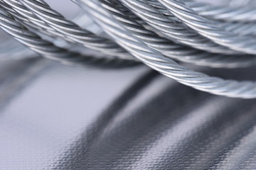 Close-up steel wire rope