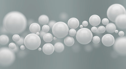 Abstract 3d rendering of polygon white sphere or ball Futuristic background.