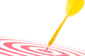 target dart pin on center 10 point dartboard  Marketing concept.