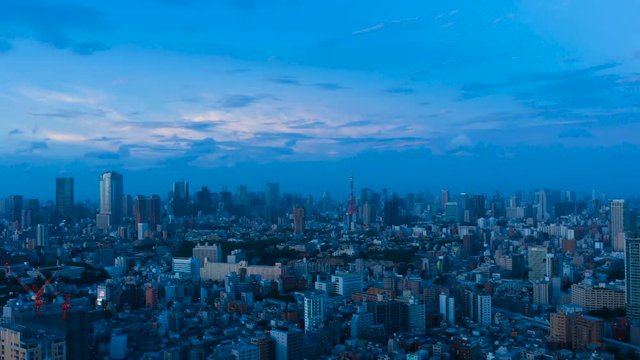 東京タイムラプス・夕景から夜景　長時間撮影