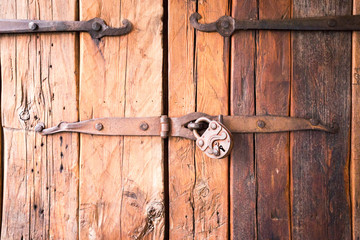 Wooden texture and gate with room for text
