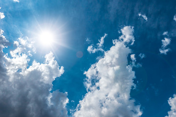 Dramatic deep blue sky sunny day vintage tone nature power view