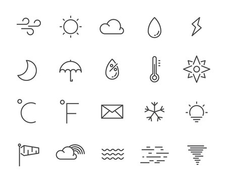set of weather icon,such as cloud, sun, weather
