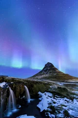 Photo sur Plexiglas Kirkjufell Kirkjufell and Aurora in Iceland.