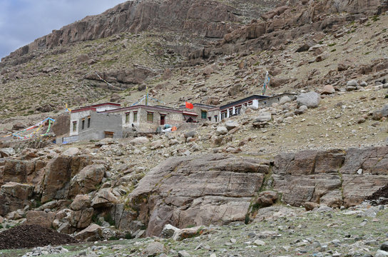 Tibet. Small mountain monastery near the town of Dorchen