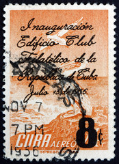 Postage stamp Cuba 1956 white pelicans, bird