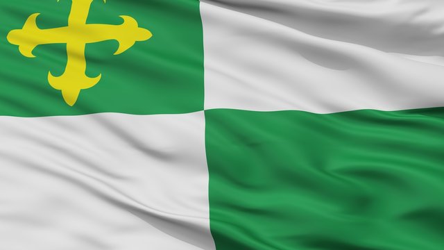 Comerio City Flag, Country Puerto Rico, Closeup View