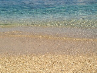 beach, crystal, coast, sky, blue, wave, corfu, greece
