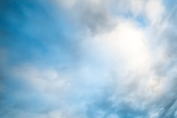 White, Blue and Grey Real Clouds Background Texture.