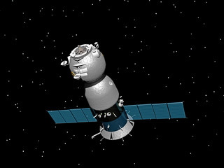 Obraz na płótnie Canvas Satellit im Weltraum