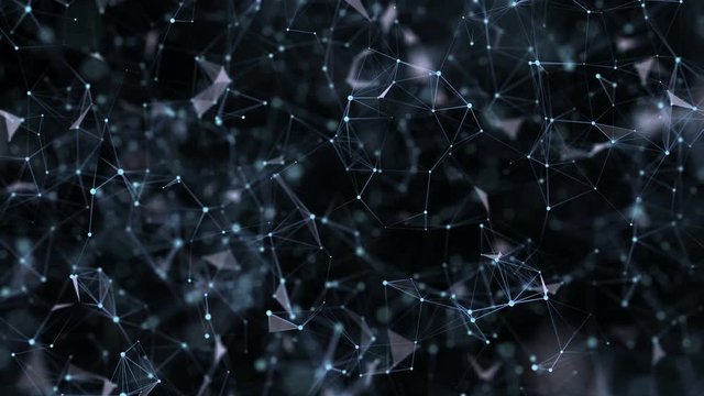 Pulsating triangles.Abstract digital data nodes and connection paths within any type of network or system of networks. Animation for visuals, vj, light presentations or as motion background. Seamless