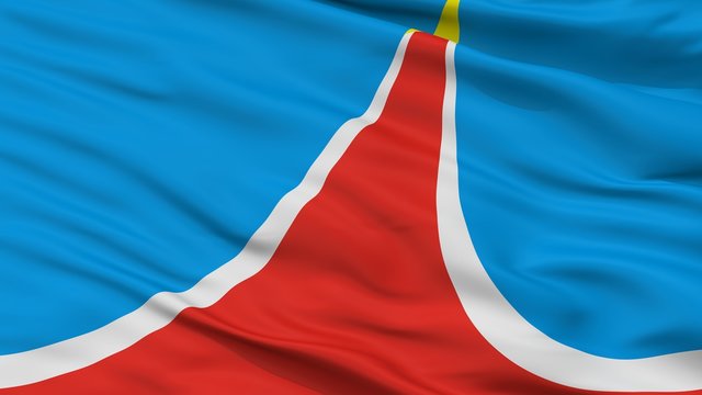Lyubertsy City Flag, Country Russia, Moscow Oblast, Closeup View