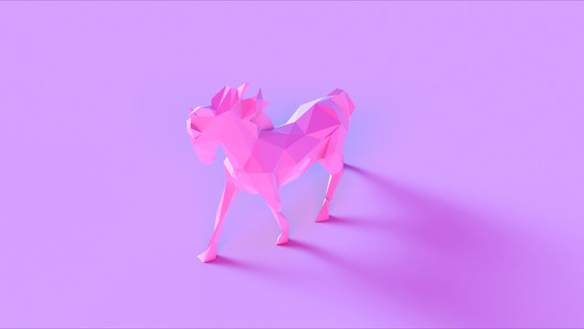 Pink Polygon Horse