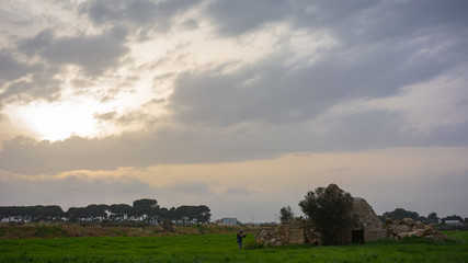 Obraz premium landscape with blue sky and clouds