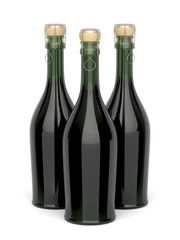 Three champagne bottles