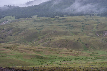 Foggy Day Over Rolling Hills