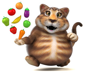 Fun cat - 3D Illustration