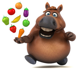 Naklejka premium Fun horse - 3D Illustration