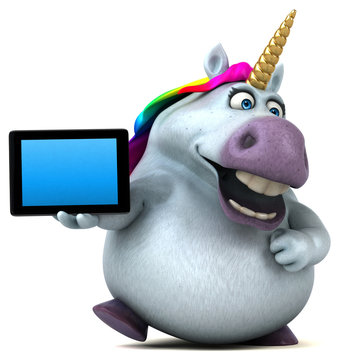 Fun unicorn - 3D Illustration