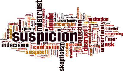 Suspicion word cloud