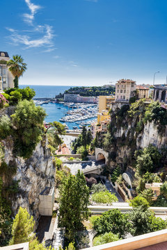 Port Hercules in Monaco viewed from the railway station