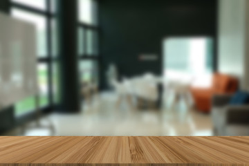 chair & table in meeting room. office working space. blur background