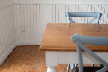 Fototapeta na wymiar chair & wood table in dining room