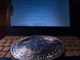 Bitcoin. BTC Cryptocurrency.  Digital coin