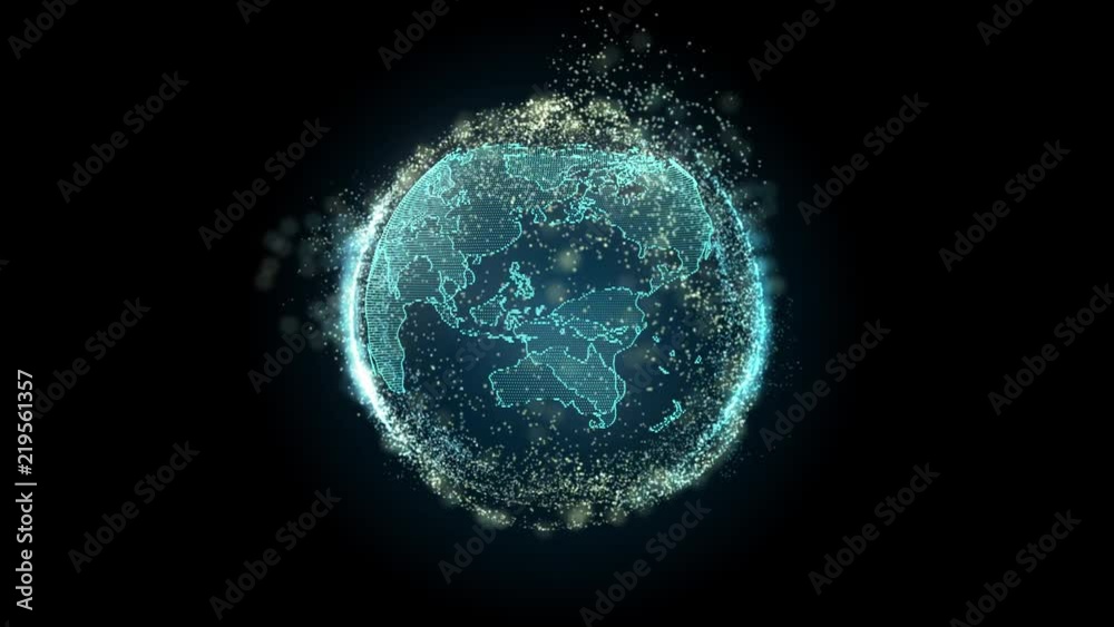 Poster Earth Planet Spin Plasma Moving Particle Form Motion Background