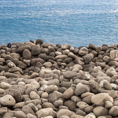 beach of volcanic rocks