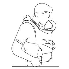 dad with baby in the sling