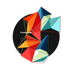 Obraz premium Vector 3d triangle abstract background, polygonal geometric design